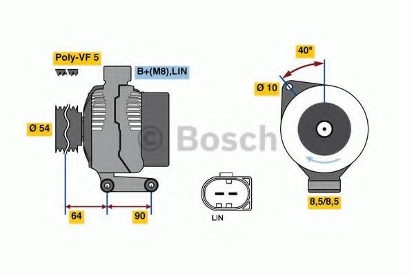 BOSCH Alternator 10933197 - BOSCH