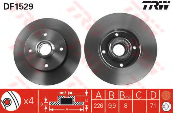TRW Brake Disc 10677118 - TRW