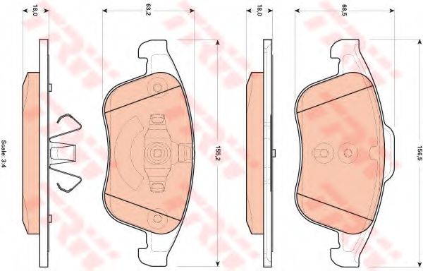 TRW Brake Pad Set, disc brake 10703335 - TRW