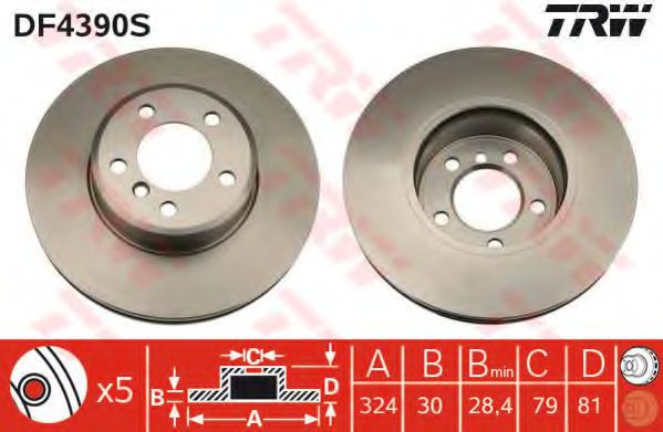 TRW Brake Disc 10704639 - TRW