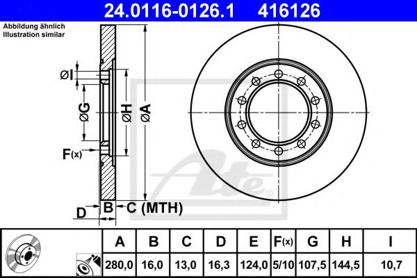 ATE Brake Disc 10226682 - ATE