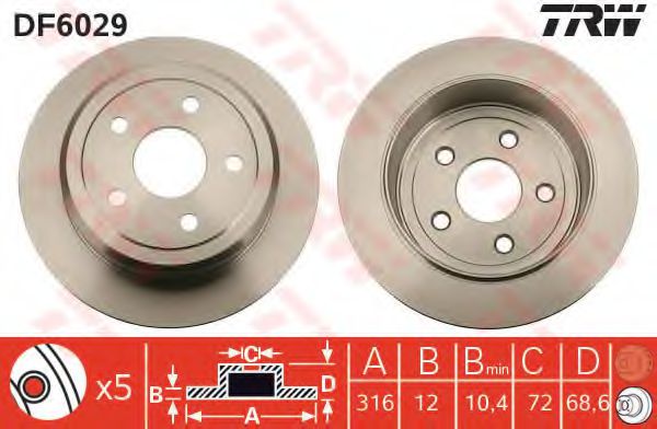 TRW Brake Disc 10706342 - TRW