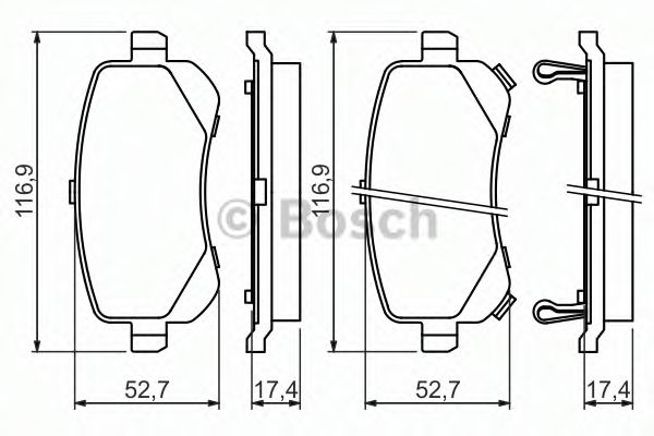 BOSCH Brake Pad Set, disc brake 10938872 - BOSCH