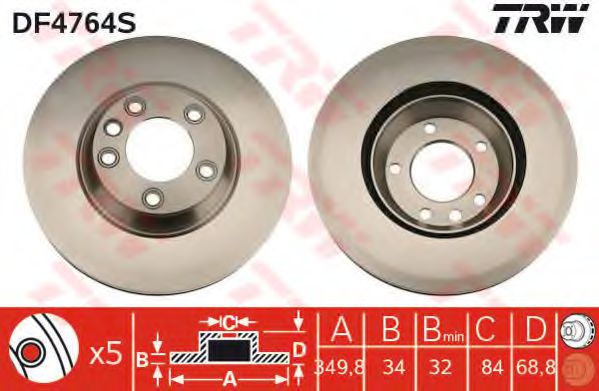 TRW Brake Disc 10708964 - TRW