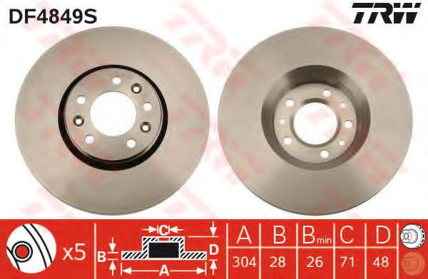 TRW Brake Disc 10703902 - TRW