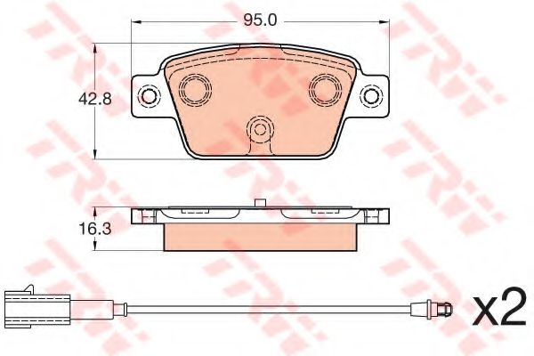TRW Brake Pad Set, disc brake 11477290 - TRW