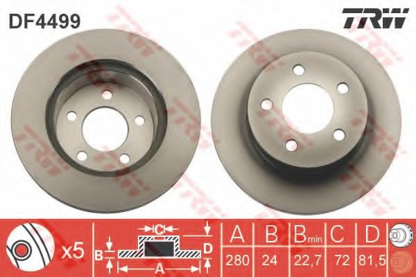 TRW Brake Disc 10798236 - TRW