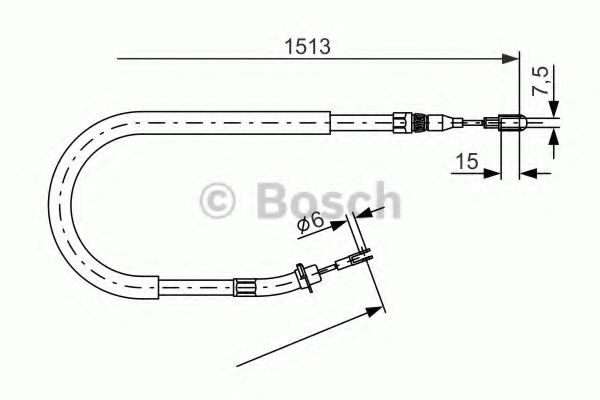 BOSCH Cable Pull, parking brake 10107884 - BOSCH