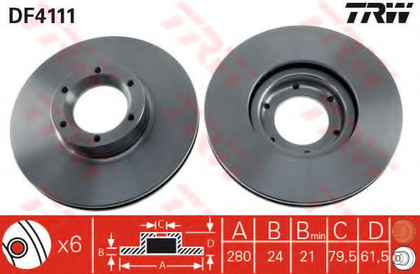 TRW Brake Disc 10711129 - TRW