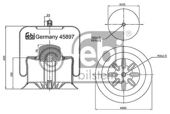 FEBI BILSTEIN Bellow, air suspension 11592629 - FEBI BILSTEIN