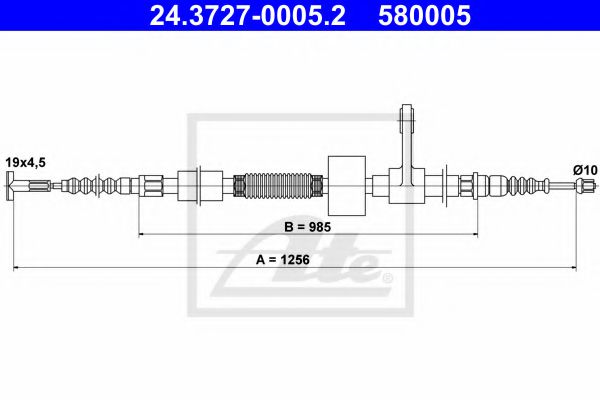 ATE Cable Pull, parking brake 10125827 - ATE