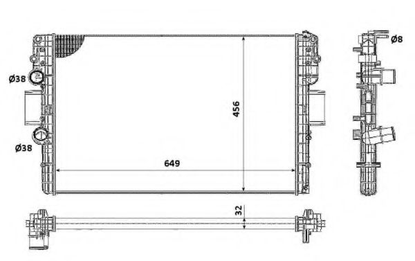 NRF Radiator, engine cooling 11544994 - NRF
