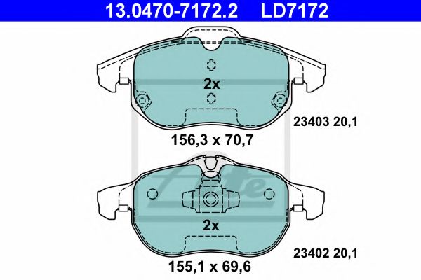 ATE Brake Pad Set, disc brake 10603950 - ATE