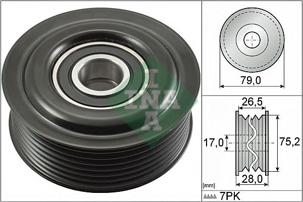 INA Deflection/Guide Pulley, V-ribbed b 11856054 - INA