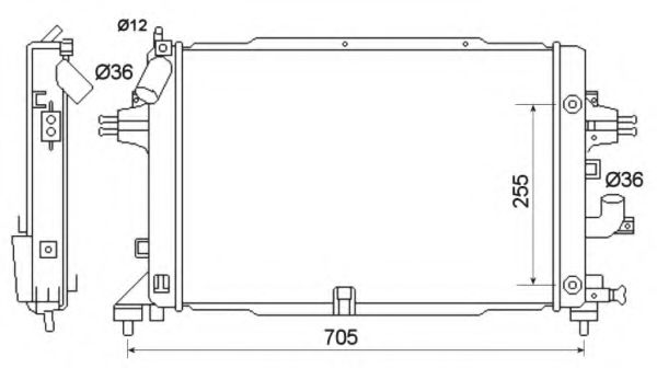NRF Radiator, engine cooling 11543798 - NRF