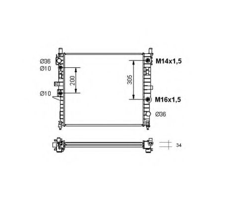 NRF Radiator, engine cooling 11544678 - NRF