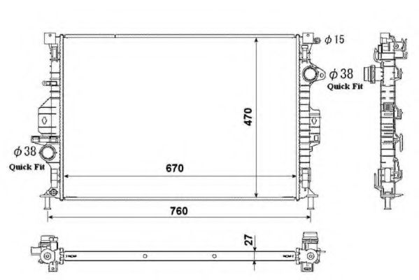 NRF Radiator, engine cooling 11524017 - NRF