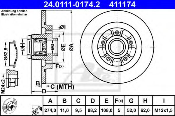 ATE Brake Disc 11466553 - ATE