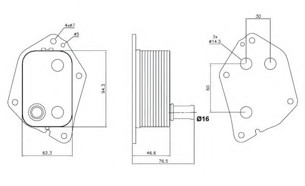 NRF Oil Cooler, engine oil 11600391 - NRF