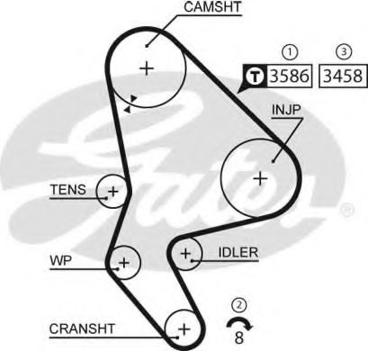 GATES Timing Belt 11421272 - GATES