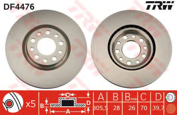 TRW Brake Disc 10710039 - TRW