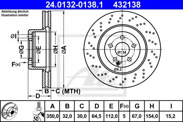 ATE Brake Disc 10253584 - ATE