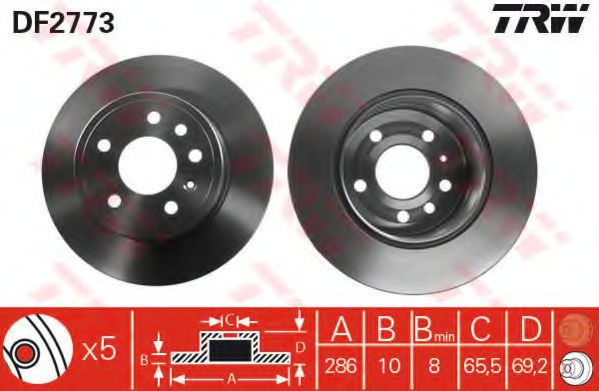TRW Brake Disc 10706079 - TRW