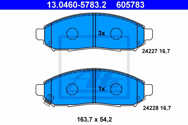 ATE Brake Pad Set, disc brake 10253541 - ATE