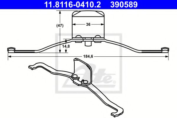ATE Spring, brake caliper 10253519 - ATE