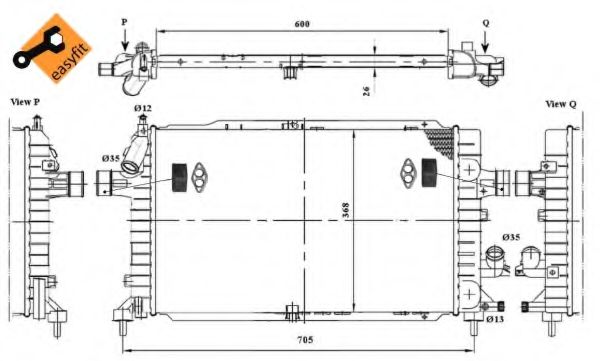 NRF Radiator, engine cooling 11524004 - NRF