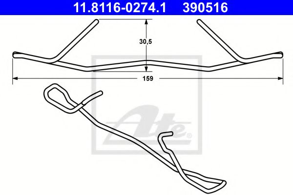 ATE Spring, brake caliper 10321976 - ATE