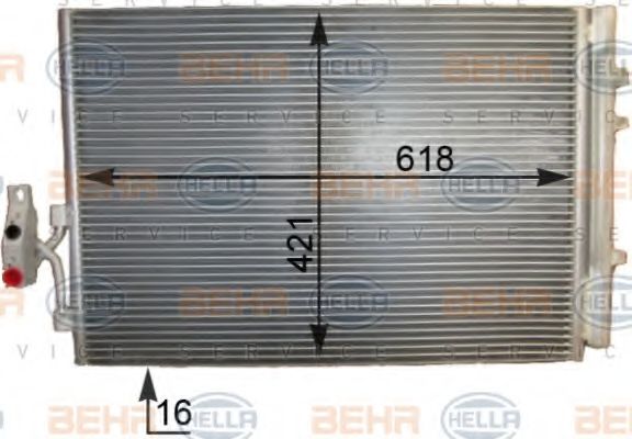 HELLA Condenser, air conditioning 10787885 - HELLA