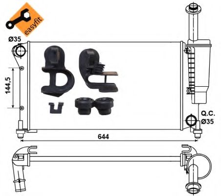 NRF Radiator, engine cooling 11543737 - NRF