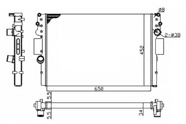 NRF Radiator, engine cooling 11544184 - NRF