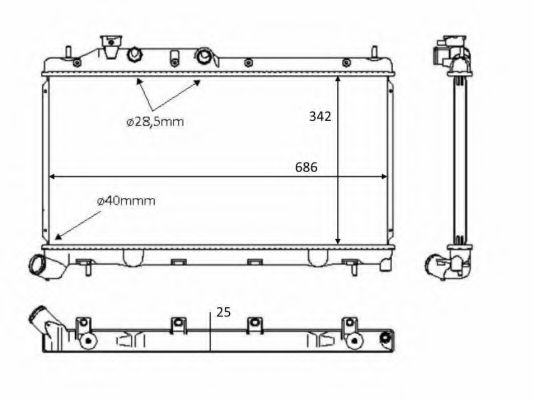 NRF Radiator, engine cooling 11545349 - NRF