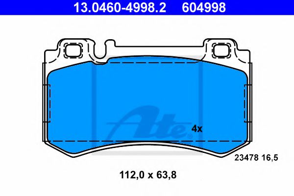 ATE Brake Pad Set, disc brake 10123026 - ATE