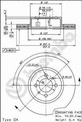 BREMBO Brake Disc 11387349 - BREMBO