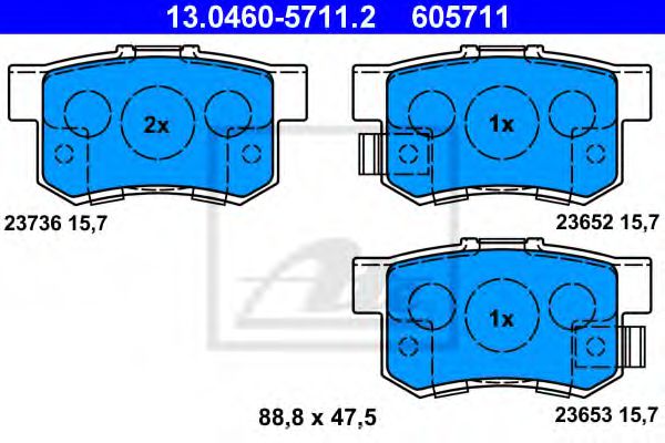 ATE Brake Pad Set, disc brake 10123043 - ATE