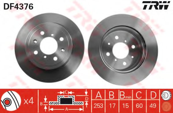 TRW Brake Disc 10705377 - TRW