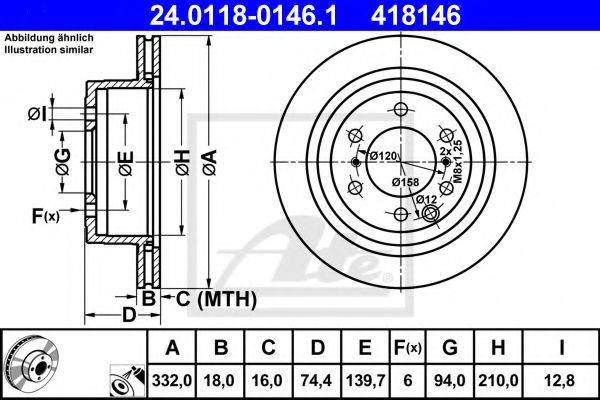 ATE Brake Disc 10253560 - ATE