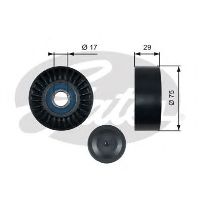 GATES Deflection/Guide Pulley, v-ribbed 12456988 - GATES