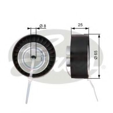 GATES Deflection/Guide Pulley, v-ribbed b 11721521 - GATES