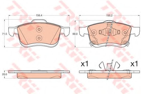 TRW Brake Pad Set, disc brake 11477295 - TRW