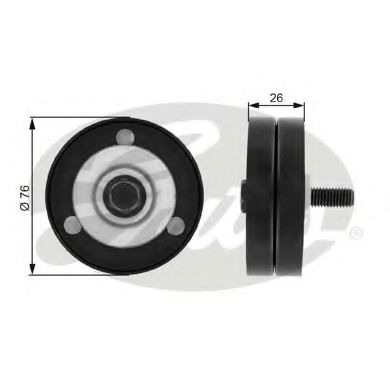 GATES Deflection/Guide Pulley, v-ribbed 12456999 - GATES