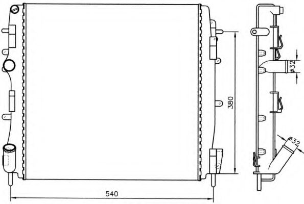NRF Radiator, engine cooling 11544964 - NRF