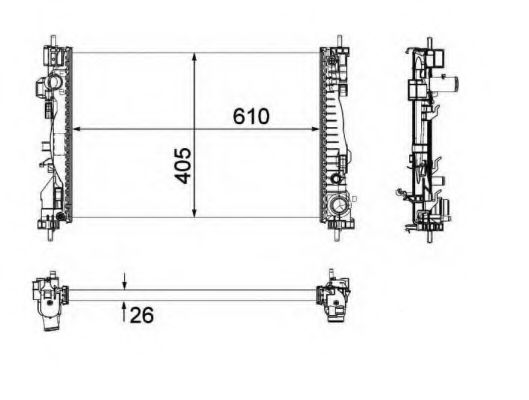 NRF Radiator, engine cooling 11545365 - NRF