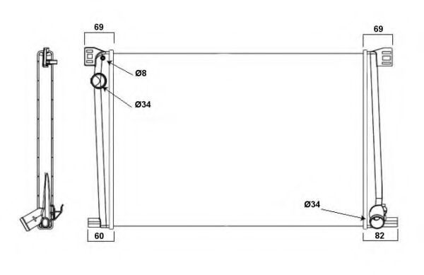 NRF Radiator, engine cooling 11545354 - NRF