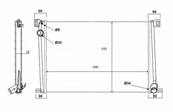 NRF Radiator, engine cooling 11545353 - NRF