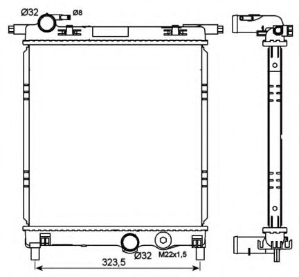 NRF Radiator, engine cooling 11543756 - NRF