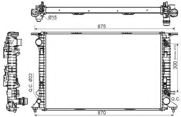 NRF Radiator, engine cooling 11543771 - NRF